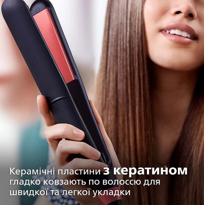 Випрямляч Philips Series 3000, темп.режимів-6, 160-230С, кераміка, чорний