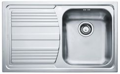 Кухонна мийка Franke Logica Line LLX 611-79/101.0381.810/нержав.сталь Декор/прямокут.,крило зліва/790х500х195/врізна