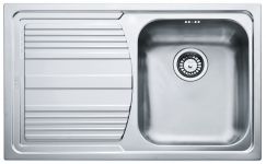 Кухонна мийка Franke Logica Line, нержав. сталь полірована, прямок. з крилом,790х500х195 мм, чаша- 1накладна, LLX 611-79, хром