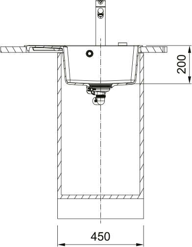 Мийка кухонна Franke Centro, фраграніт, прямокутник, з крилом, 620х500х200мм, чаша - 1, накладна, CNG 611-62 TL , сірий камінь