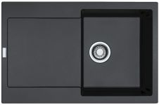 Мийка кухонна Franke Maris, фраграніт, прямокутник, з крилом, 780х500х200мм, чаша - 1, врізна, MRG 611, онікс