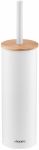 Набір щітка для унітазу з підставкою Ardesto Minimalism 9.5x27.5/38см, метал, поліпропілен, бамбук, білий