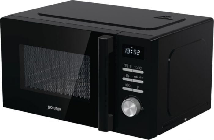 Мікрохвильова піч Gorenje, 20л, електр. керув., 800Вт, гриль, дисплей, 11 програм, чорний