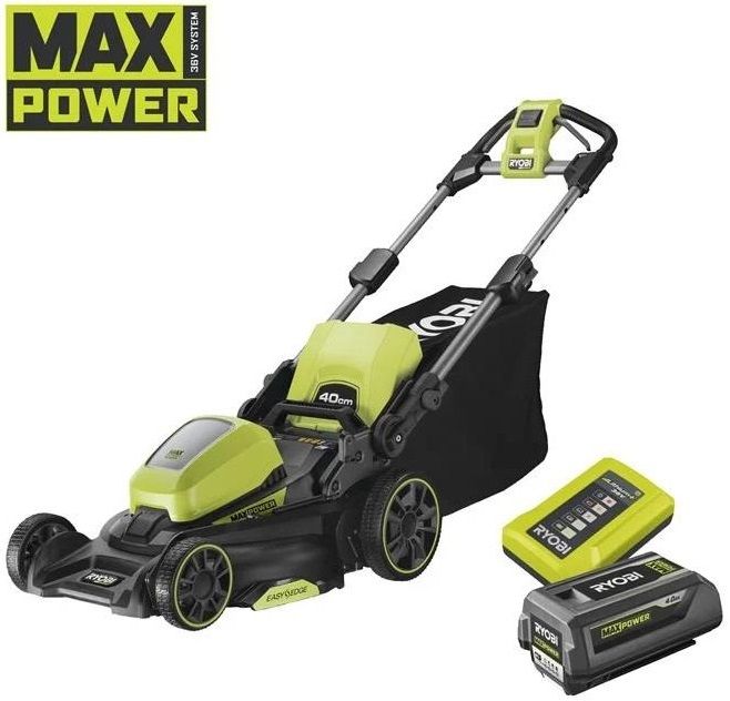 Газонокосарка акумуляторна Ryobi Max Power RY36LM40A-140 36В акб 1х4А·год 40см 50л 25-75мм 18.6кг