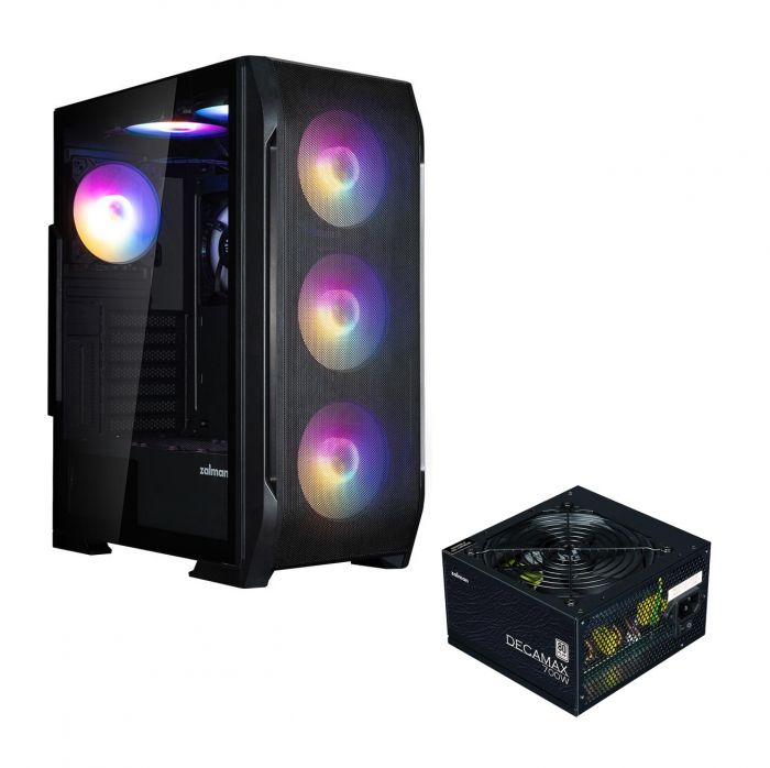 Корпус Zalman N7PLUSV2 з БЖ ZM700-LX3  1xUSB3.0, 2xUSB2.0, 6x120мм Rainbow RGB, 1x120мм, VGA 340мм, LCS ready, TG Side Window, ATX, чорний
