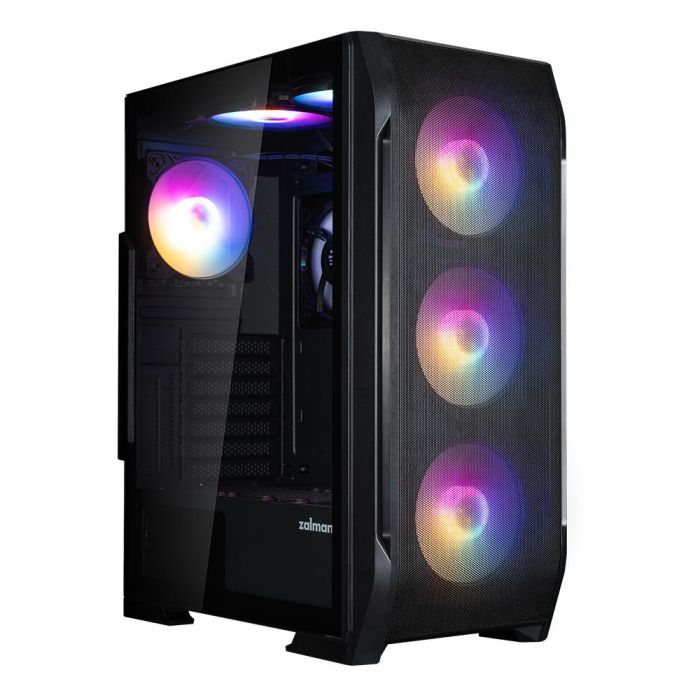 Корпус Zalman N7PLUSV2 з БЖ ZM700-LX3  1xUSB3.0, 2xUSB2.0, 6x120мм Rainbow RGB, 1x120мм, VGA 340мм, LCS ready, TG Side Window, ATX, чорний
