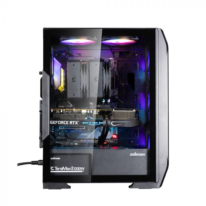 Корпус Zalman N7PLUSV2 з БЖ ZM700-LX3  1xUSB3.0, 2xUSB2.0, 6x120мм Rainbow RGB, 1x120мм, VGA 340мм, LCS ready, TG Side Window, ATX, чорний