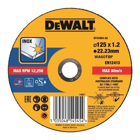 Диск відрізний по металу DeWalt EXTREME 125х1.2х22.23мм
