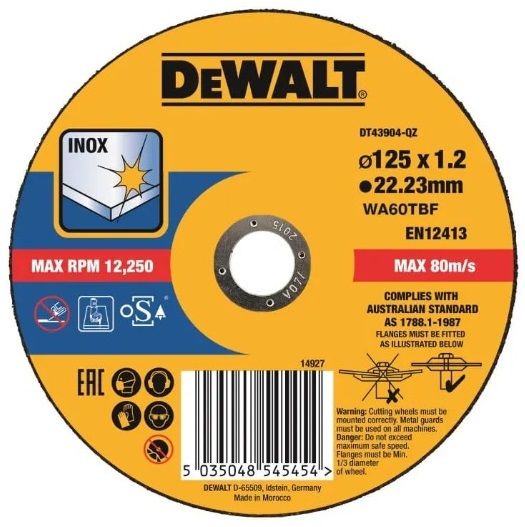 Диск відрізний по металу DeWalt EXTREME 125х1.2х22.23мм