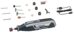 Шліфмашина шліфувально-гравірувальна акумуляторна Dremel 7760-15 3.6В 1х2А·год 8000-25000об·хв 15 насадок 195см ЗП USB 0.27кг