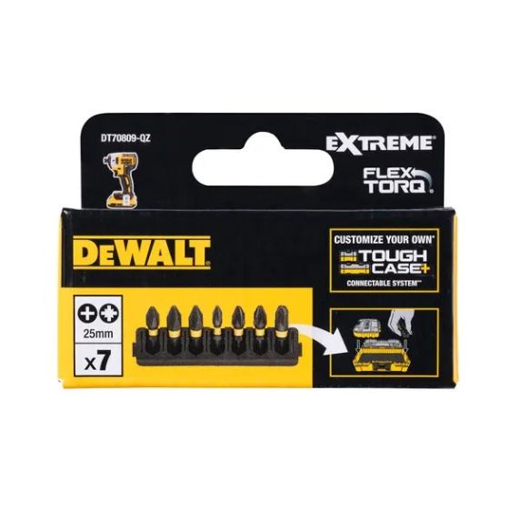 Біти DeWalt FlexTorq 25 мм Рh1 Рh2 Pz1 Pz2 Pz3 набір 7шт