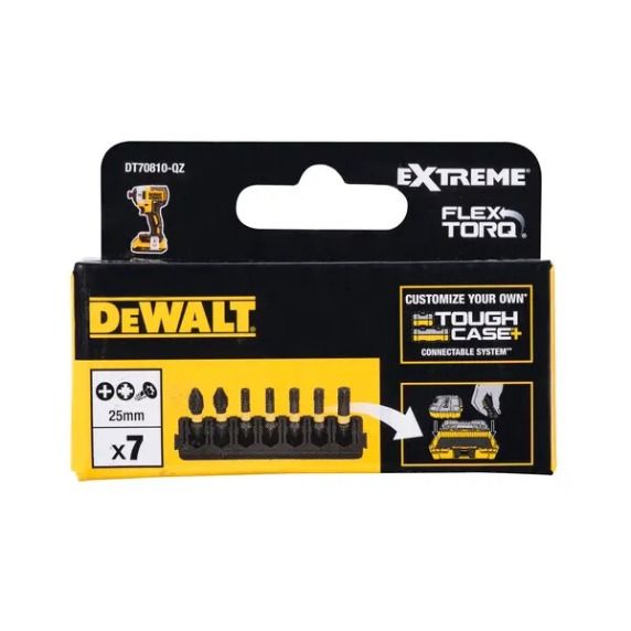 Біти DeWalt FlexTorq 25 мм Рh2 Pz2 Т20 Т25 Т30 набір 7шт