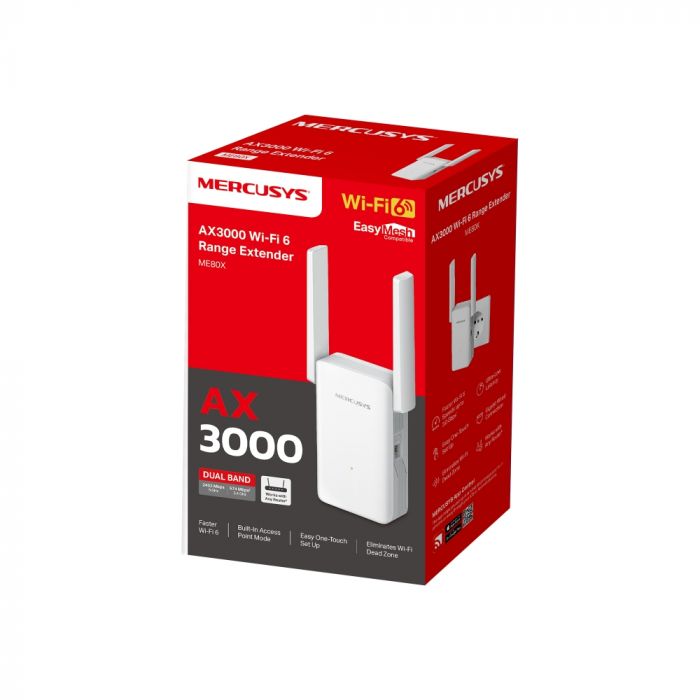 Розширювач покриття WiFi MERCUSYS ME80X AX3000, 1хGE LAN