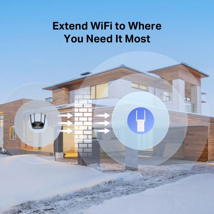 Розширювач покриття WiFi MERCUSYS ME80X AX3000, 1хGE LAN
