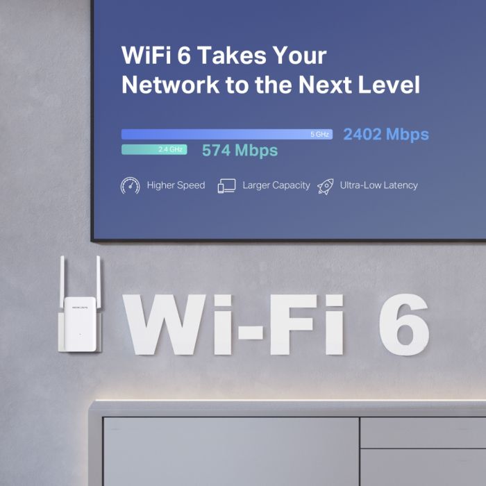 Розширювач покриття WiFi MERCUSYS ME80X AX3000, 1хGE LAN