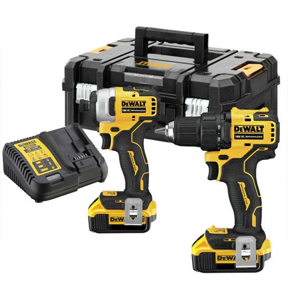 Набір із двох акумуляторних інструментів DeWalt безщіткових дриль-шурупокрут DCD709 шурупокрут ударний DCF809 акб 2х4А·год ЗП кейс 6.5кг