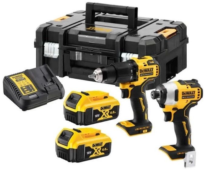 Набір із двох акумуляторних інструментів DeWalt безщіткових дриль-шурупокрут DCD709 шурупокрут ударний DCF809 акб 2х4А·год ЗП кейс 6.5кг