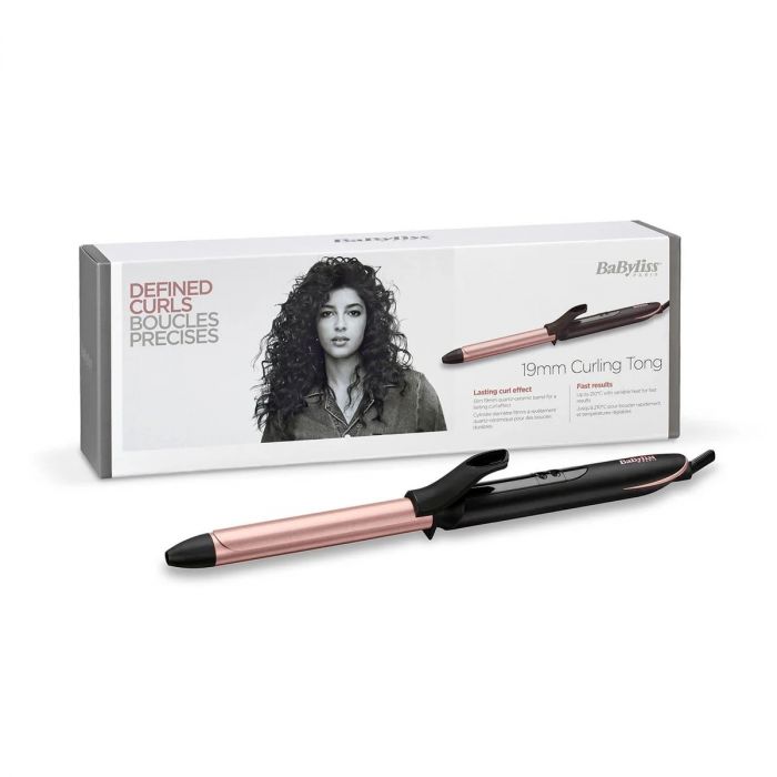 Плойка Babyliss, 37Вт, темп.режимов-6, D -19mm, 160-210С,  термо килимок, кварц, кераміка, чорно-рожевий
