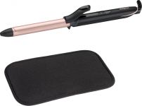 Плойка Babyliss, 37Вт, темп.режимов-6, D -19mm, 160-210С,  термо килимок, кварц, кераміка, чорно-рожевий Плойка Babyliss, 37Вт, темп.режимов-6, D -19mm, 160-210С,  термо килимок, кварц, кераміка, чорно-рожевий
