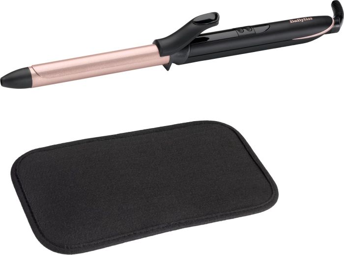 Плойка Babyliss, 37Вт, темп.режимов-6, D -19mm, 160-210С,  термо килимок, кварц, кераміка, чорно-рожевий
