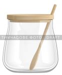 Банка для зберігання Ardesto Midori Sugar 500мл, скло, бамбук, прозорий