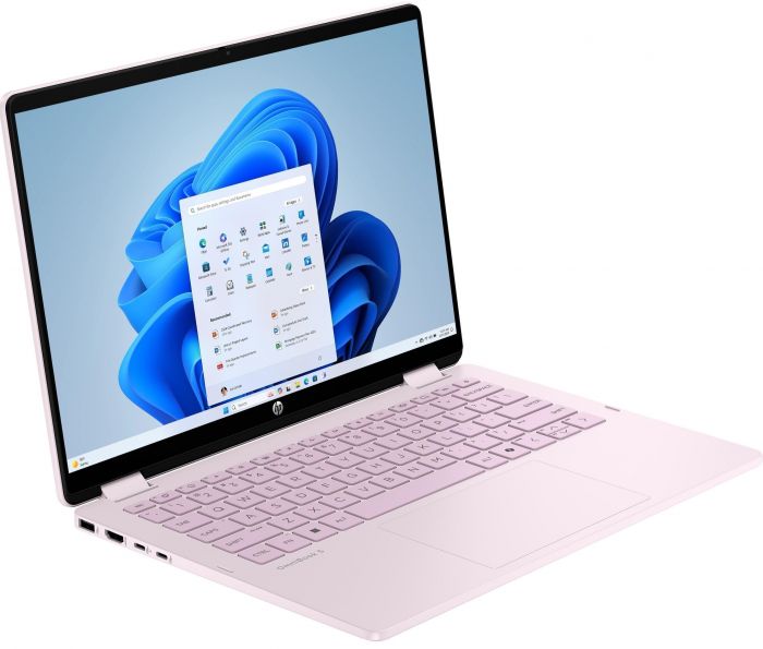 Ноутбук HP OmniBook 5 Flip x360 14" 2K IPS Touch, Intel 3-100U, 8GB, F512GB, UMA, DOS, рожевий