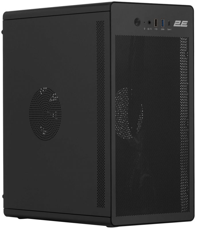 Корпус 2E Credo V285B без БЖ, 1xUSB3.0, 1х USB 2.0, 1xUSB Type-C, 1x120мм, VGA 300мм, mATX, чорний