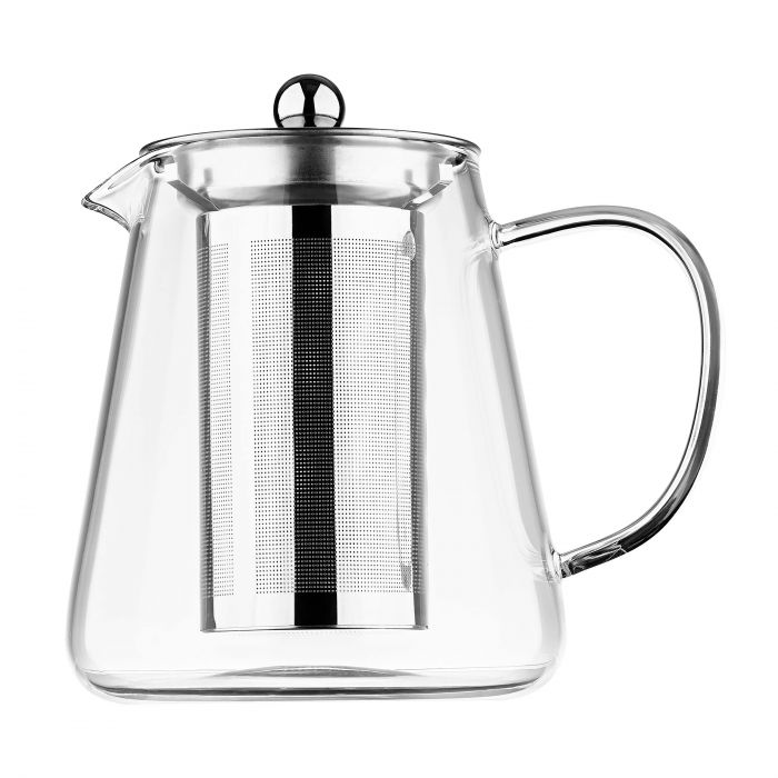 Заварник Ardesto Gemini Milano 950мл, боросилікатне скло, нержавіюча сталь, прозорий Заварник Ardesto Gemini Milano 950мл, боросилікатне скло, нержавіюча сталь, прозорий