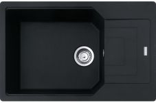 Мийка кухонна Franke Urban, фраграніт, прямокутник, з крилом, 780х500х220мм, чаша - 1, врізна, оборотна, UBG 611-78 XL, чорний матовий