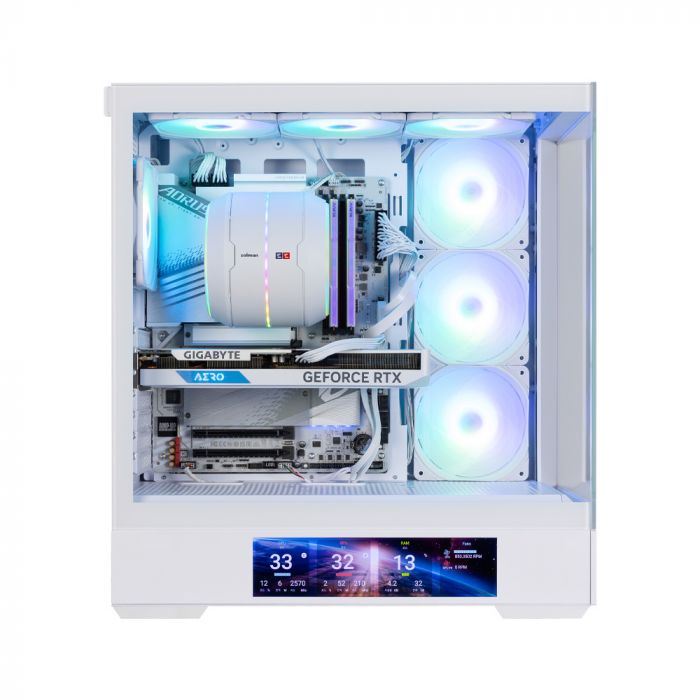 Корпус Zalman P40 DS без БЖ, 2xUSB3.0, 1x Type C, 3x120мм ARGB Reverse,  1x120мм ARGB, VGA 420мм, LCS ready, TG Side/Front Panel, Display, ATX, білий