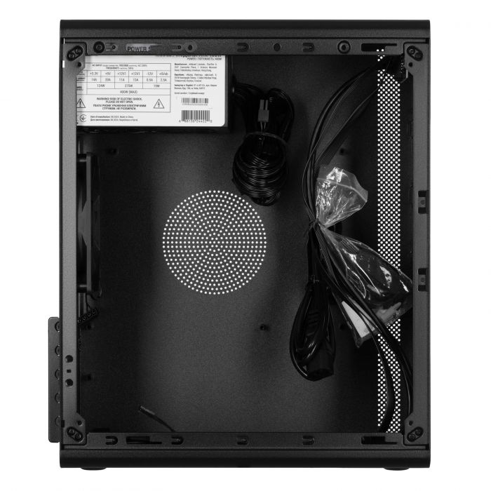 Корпус 2E Credo V285B-400 з БЖ 2E ATX400, 1xUSB3.0, 1х USB 2.0, 1xUSB Type-C, 1x120мм, VGA 300мм, mATX, чорний