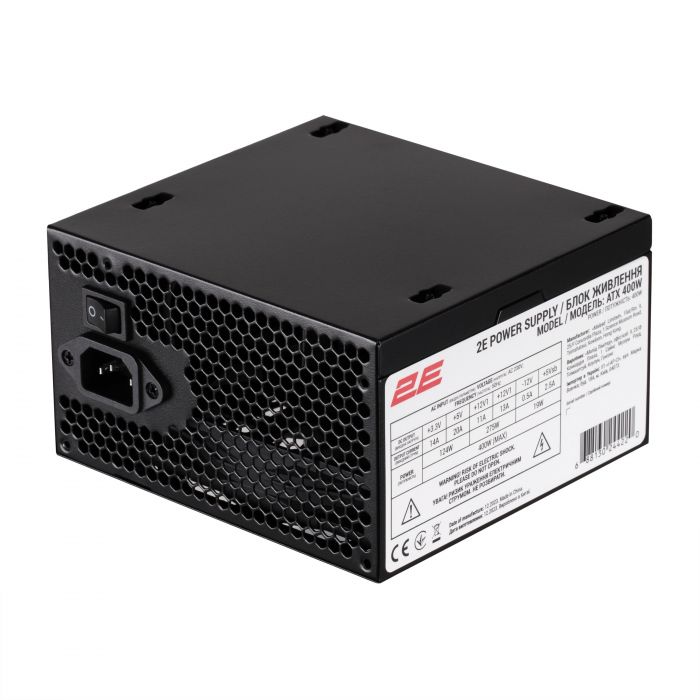 Корпус 2E Credo V500B-400 з БЖ 2E ATX400, 1xUSB3.0, 1х USB 2.0, 1xUSB Type-C, 1x120мм, VGA 310мм, ATX, чорний