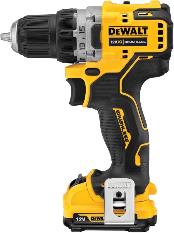 Дриль-шурупокрут DeWalt безщітковий XR Li-Ion 12В акб 2х2А·год 57.5Нм 425-1500об/хв патрон 10мм ЗП кейс 1.1кг
