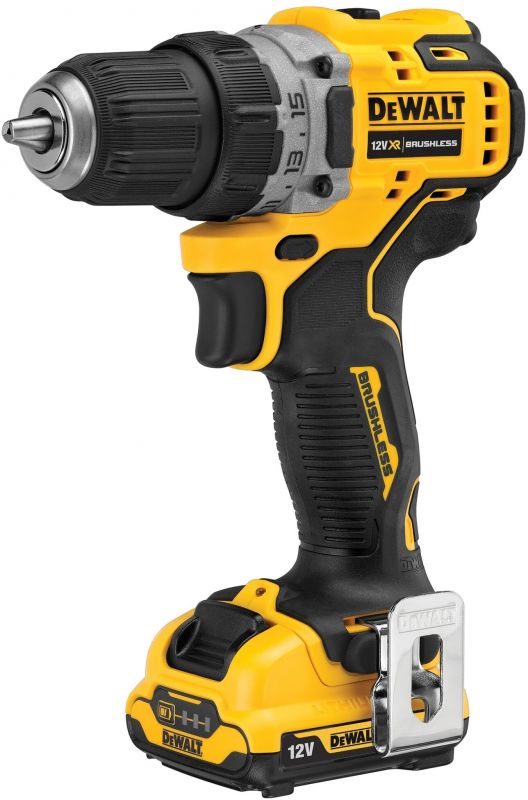 Дриль-шурупокрут DeWalt безщітковий XR Li-Ion 12В акб 2х2А·год 57.5Нм 425-1500об/хв патрон 10мм ЗП кейс 1.1кг