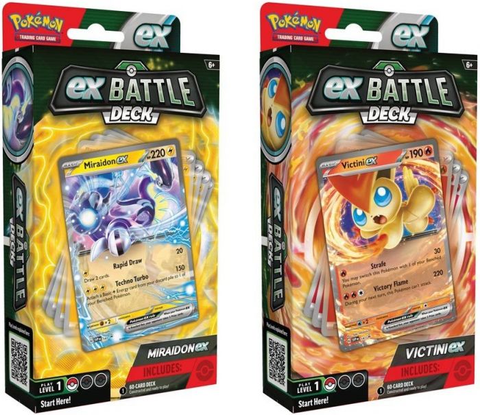 Колекційна карткова гра Pokemon: Miraidon/Victini ex Battle Deck (1 випадково)
