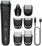 Тример Philips Series 3000, для обличчя, голови, тіла, акум., сталь, чорний