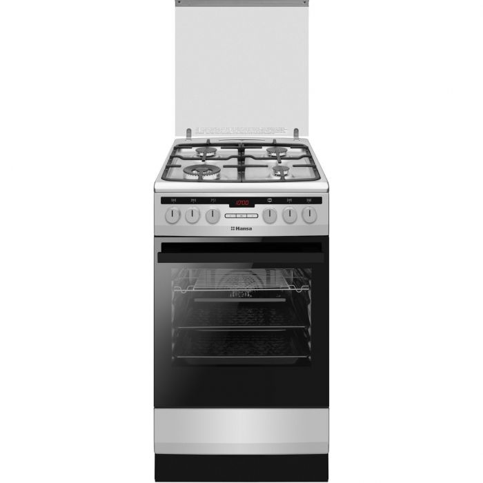 Плита комбінована Hansa, 50х60см, 62л, чавун, газ контр., дисплей, сірий
