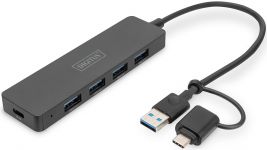 Хаб DIGITUS USB-A/C > 4хUSB-А, 0,2 м, активний (опція) Хаб DIGITUS USB-A/C > 4хUSB-А, 0,2 м, активний (опція)
