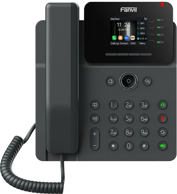 Телефон IP Fanvil V61G 2xGE LAN, 4 SIP line, SW Linux, PoE, 2.4" кольоровий дисплей