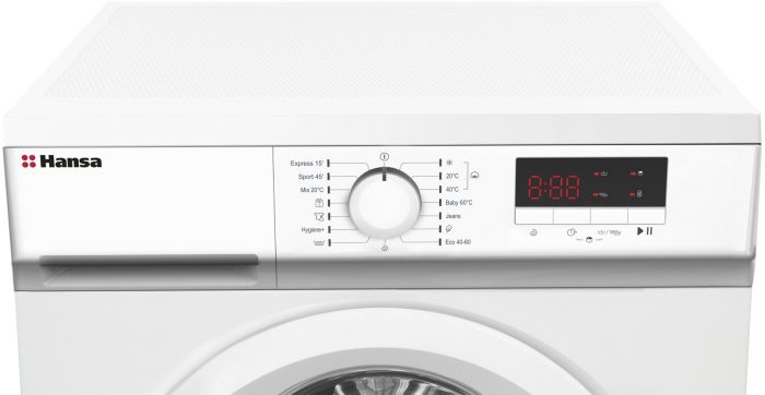 Пральна машина Hansa фронтальна, 8кг, 1400, A++, 57см, дисплей, білий