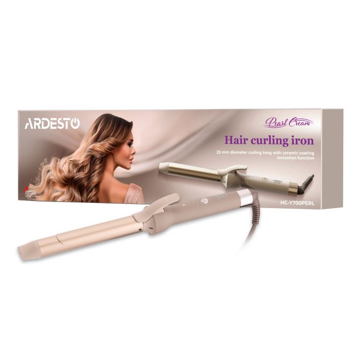 Плойка ARDESTO Pearl Cream HC-Y700PERL, 48Вт, >200С, дисплей, кераміка, бежевий