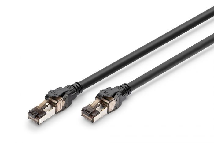 Патч-корд DIGITUS CAT 8.1 S-FTP, 1м, AWG 24/7, LSZH, чорний