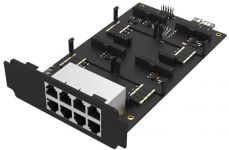 Плата Yeastar EX08 – на 4 внутрішні слоти під модулі, 8 портів RJ11 на зовнішній панелі