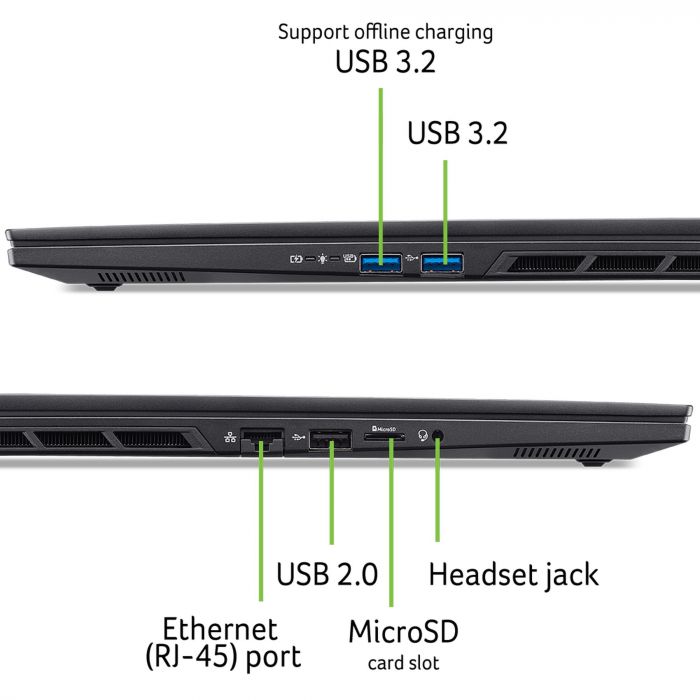 Ноутбук Acer Nitro 16S AN16S-61 16" WQXGA IPS, AMD R7-350, 32GB, F1TB, NVD5070-8, Lin, чорний