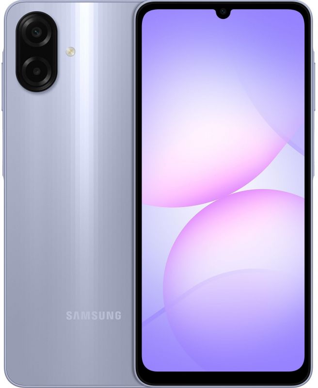 Смартфон Samsung Galaxy A07 (A075) 6.7" 4/128ГБ, 2SIM, 5000мА•год, фіолетовий світлий Смартфон Samsung Galaxy A07 (A075) 6.7" 4/128ГБ, 2SIM, 5000мА•год, фіолетовий світлий