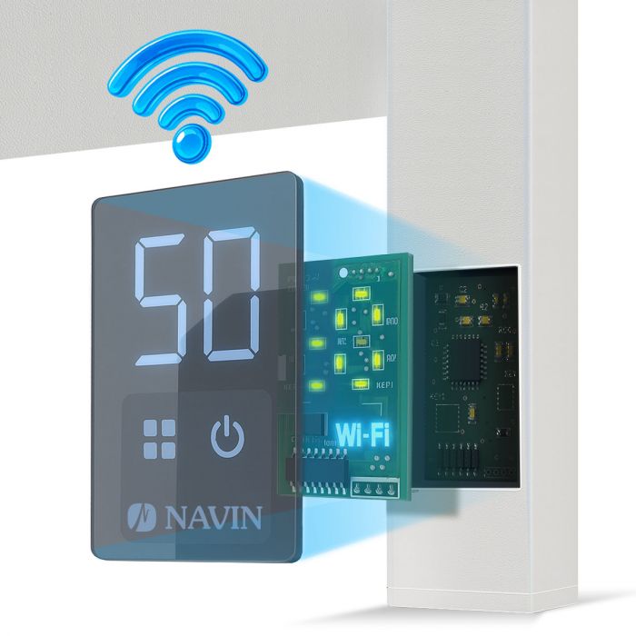 Рушникосушка Navin електрична Авангард, 1200х480х71мм, Wi-Fi, сталь, білий, праве підключення