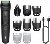 Тример Philips All-in-One Trimmer 3000 Series, для обличчя, голови, тіла, акум., насадок-9, сталь, чорний
