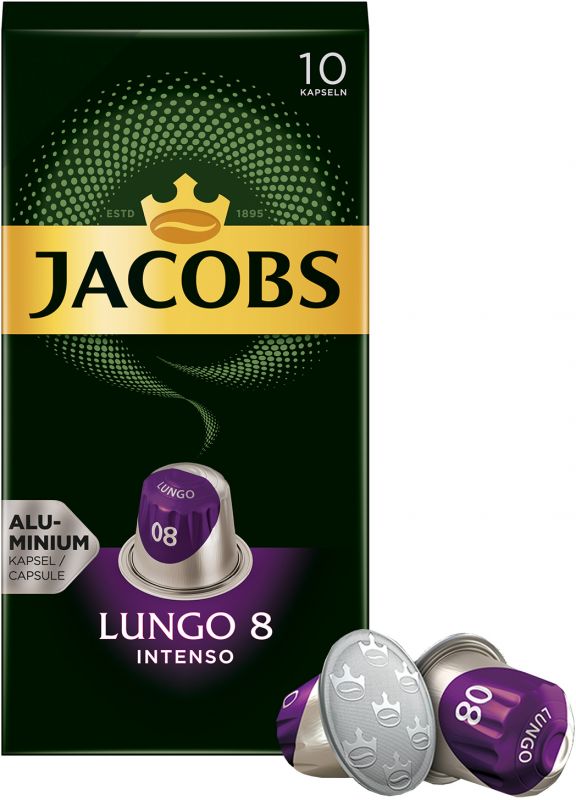 Кава Jacobs  капсули  Lungo Intenso, купаж арабіка/робуста, 10шт, Nespresso