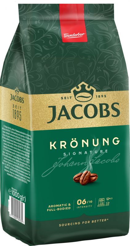 Кава Jacobs  зерна Kronung , 1000гр, купаж арабіка/робуста