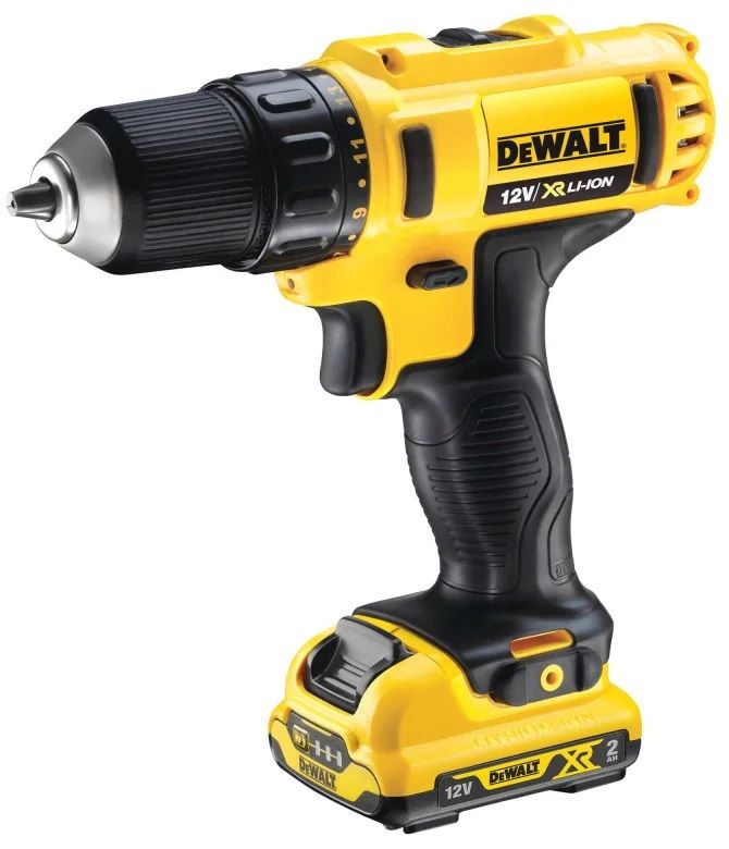 Дриль-шурупокрут DeWalt XR Li-Ion 12В акб 2х2А·год 24Нм 400-1500об/хв патрон 10мм ЗП кейс 1.1кг